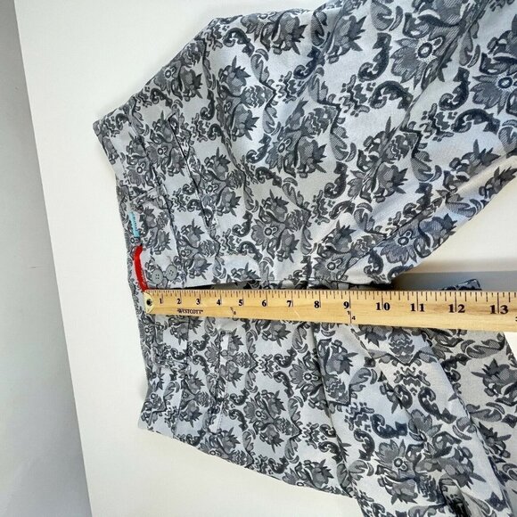 Anthro Cartonnier Womens Charlie Ankle Trouser Pants Grey Sz 6 Mid Rise Brocade - Picture 7 of 10